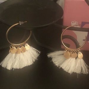 🧡SALE $6 Handmade Brand New Half Hoop Tassel Earr